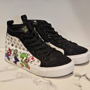 Nintendo Super Mario Graphic Luigi Yoshi Toad Printed High Top Sneakers